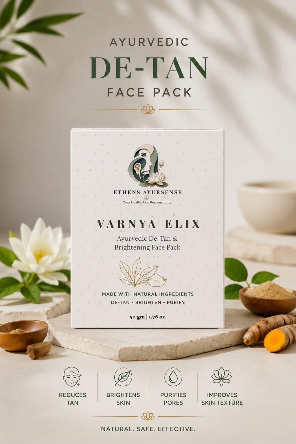 Varnya Elix - Ayurvedic De-Tan & Brightening Face Pack